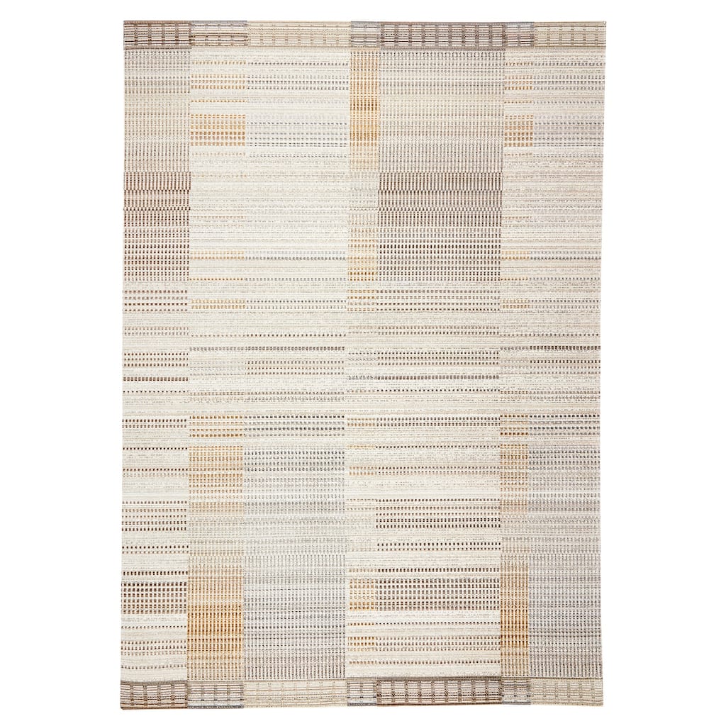 Terra by Obeetee Ava Grid Neutral Rug
