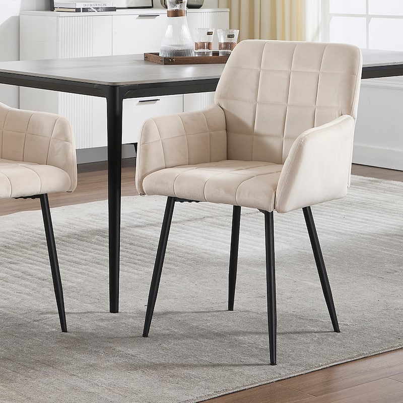 Velvet Dining Chair With Metal Legs