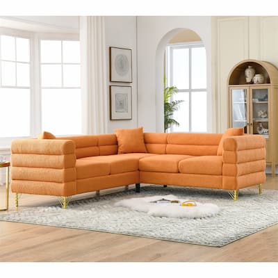 81.5" Oversized 5-Seater L-Shaped Sectional Corner Sofa w/ 3 Cushions