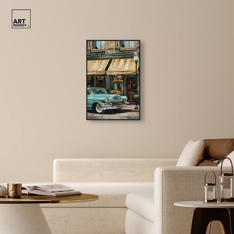 Classic Car Store Visit II Canvas by Art Remedy