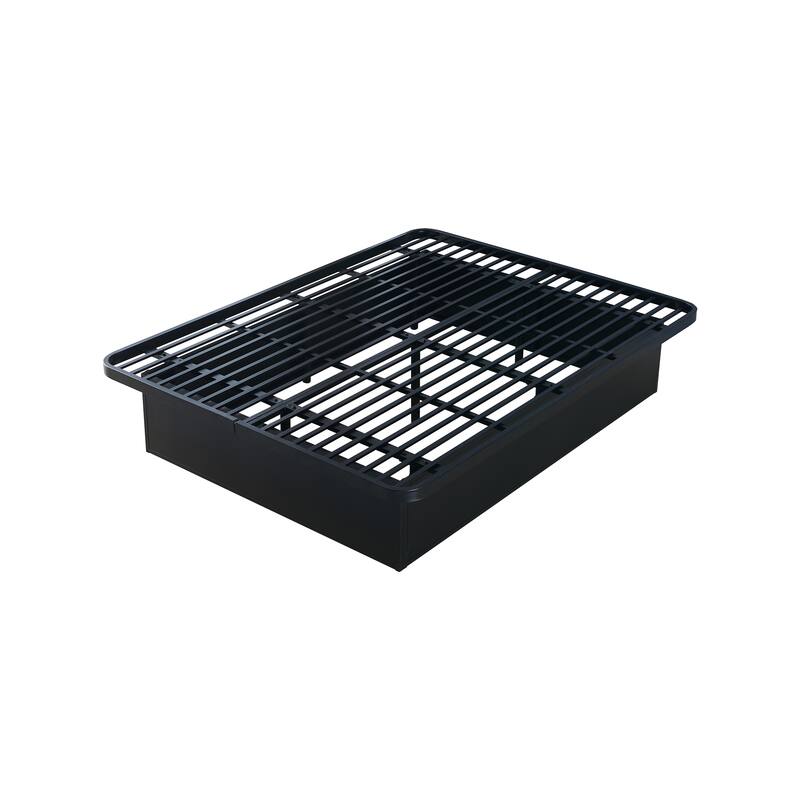 Queen/King-Size Metal Platform Bed Frame, 16-Inch Height, Black