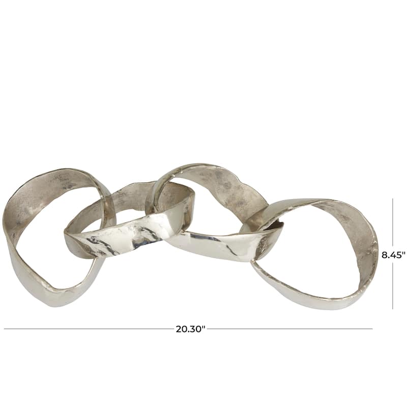 Aluminum Metal Chain Sculpture - Black, Gold, Silver