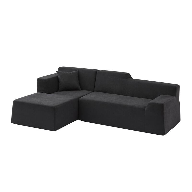 96.46" L-Shaped Corduroy Sectional Sofa, No Assembled Required