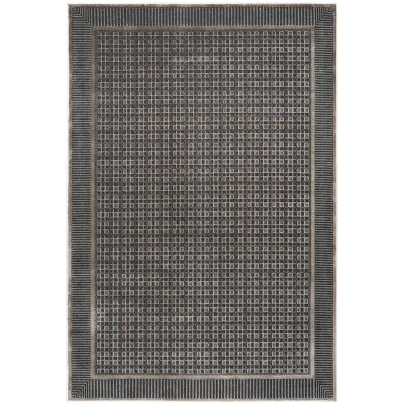 Nourison Nordic Indoor only Geometric Area Rug - 4' x 6' - Black/Taupe - Rectangle