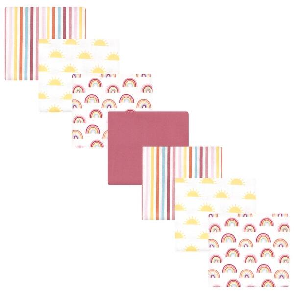 slide 1 of 1, Hudson Baby Girls Cotton Flannel Receiving Blankets Bundle, Sunshine And Rainbows, One Size - Sunshine And Rainbows - One Size One Size - Sunshine And Rainbows