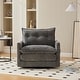 preview thumbnail 23 of 47, GALDWIN Chenille Upholstered 360°Degree Swivel Mid Century Modern Arm Chair for Living Room Grey