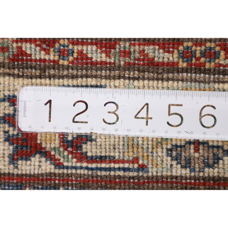 Light Green Kazak Runner Rug Handmade Oriental Wool Carpet - 2'1" x 5'11"