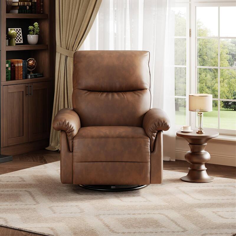 Recliner Chair, 360° Swivel Rocker Glider Nursery Chair with Padded Armrest and Deep Seat