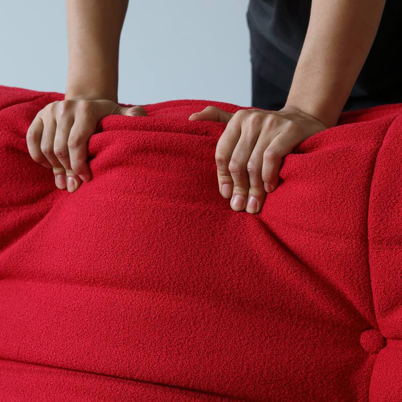 Fireside Chair Single Sofa Teddy Fabric Bean Bag Chair