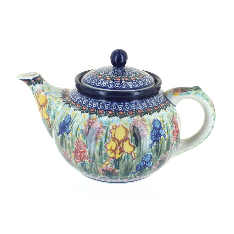 Blue Rose Polish Pottery 60 Ceramika Artystyczna Medium Teapot - Gladiolus