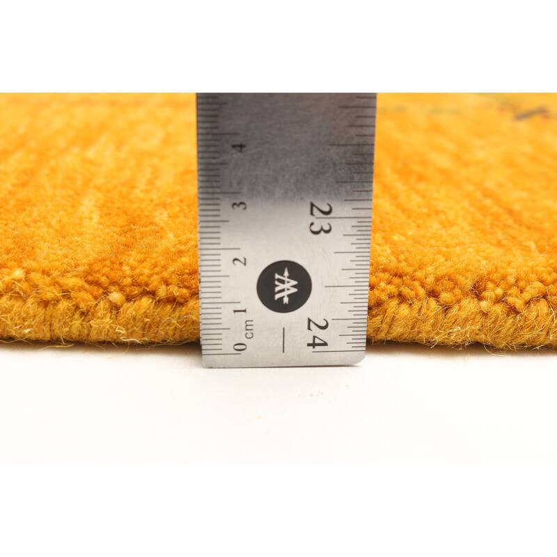 ECARPETGALLERY Hand Loomed Kashkuli Gabbeh Dark Gold Wool Rug - 4'11 x 8'0