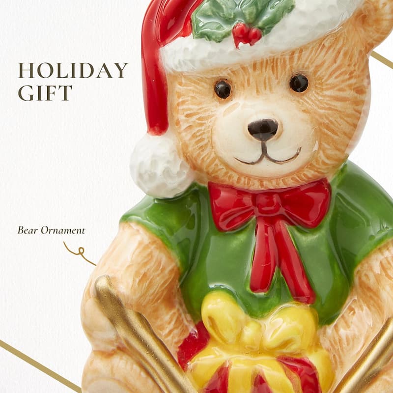 Spode Tree Teddy Bear On A Drum Ornament