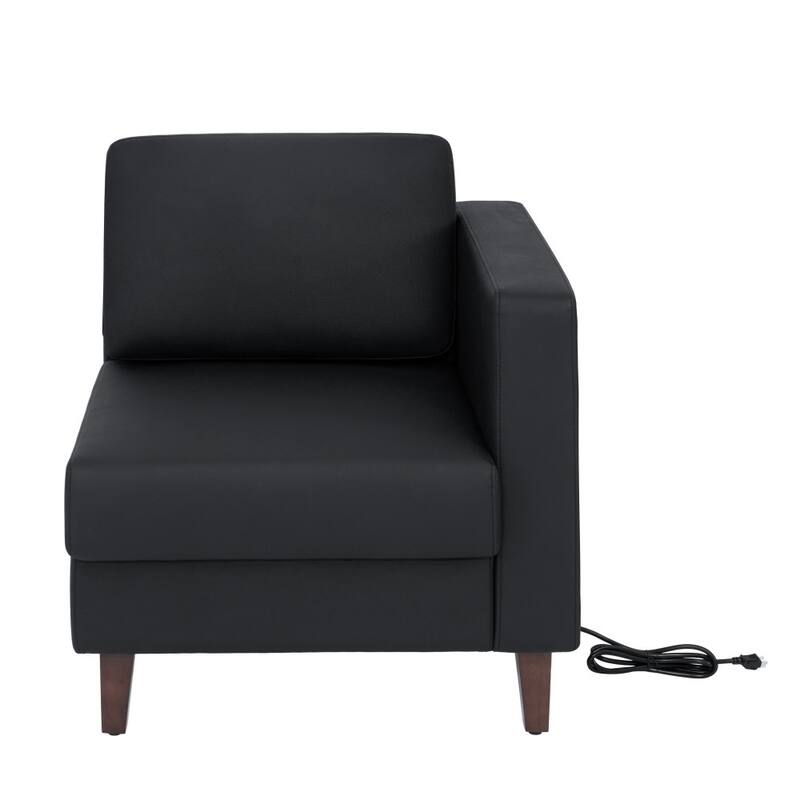 Commercial Modular Right Arm Chair with AC/USB/USB-C Chargers - 28.25"W x 31.5"D x 31.75"H