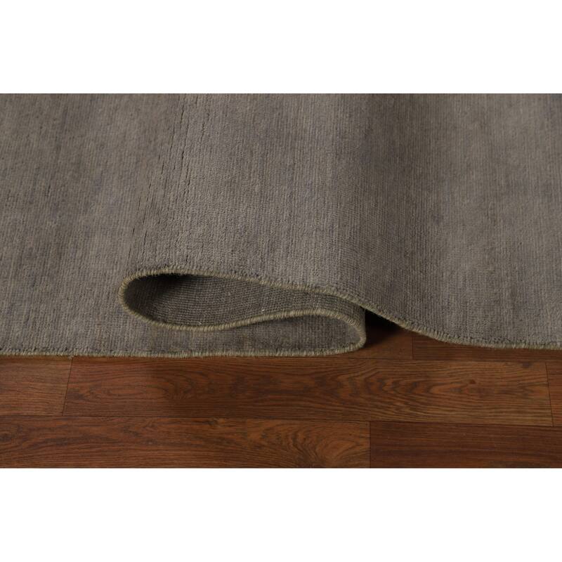 Modern Gabbeh Oriental Area Rug Handmade Grey Wool Carpet - 6'0" x 9'0"