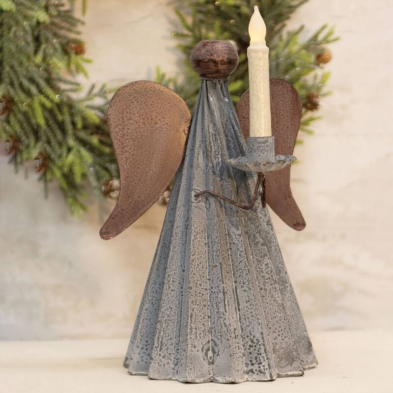 Weathered Zinc Angel Candle Holder Bed Bath & Beyond 36295659