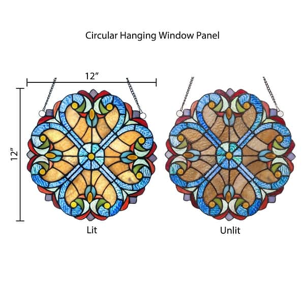 dimension image slide 1 of 2, River of Goods Mini Halston Glass 12-inch Panel