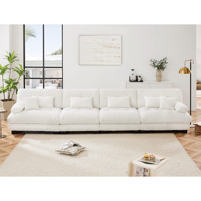 4-Seater Modular Deep Seat Sectional Sofa Couch
