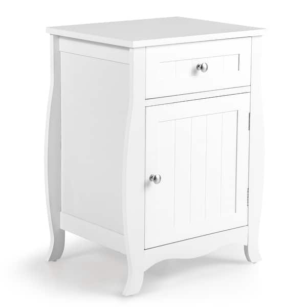 Nightstand Bed Side End Table with Drawer Storage Door Bed