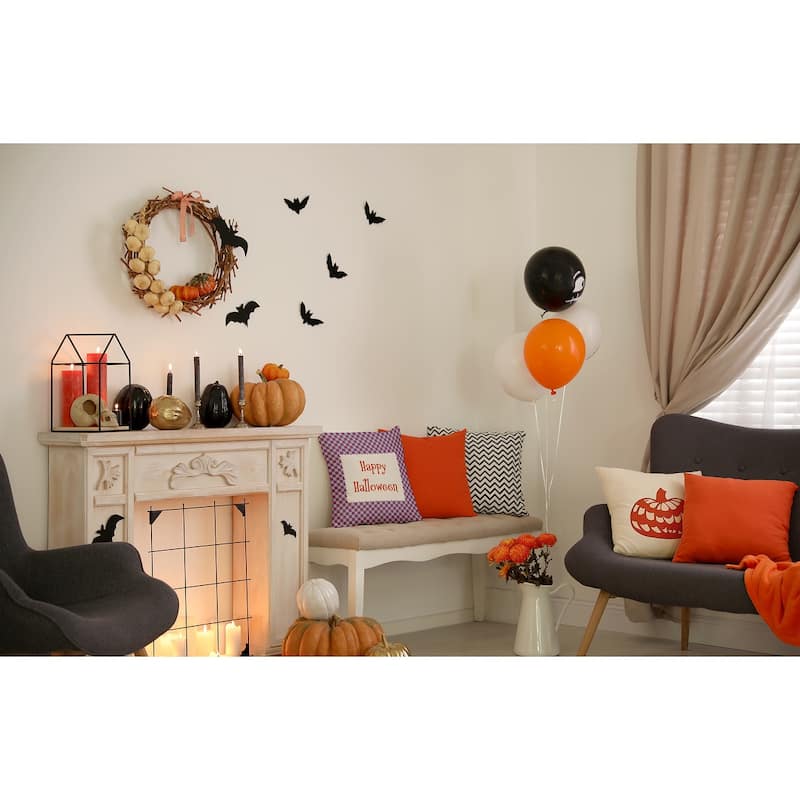 Halloween Happy Halloween Checks Accent Pillow
