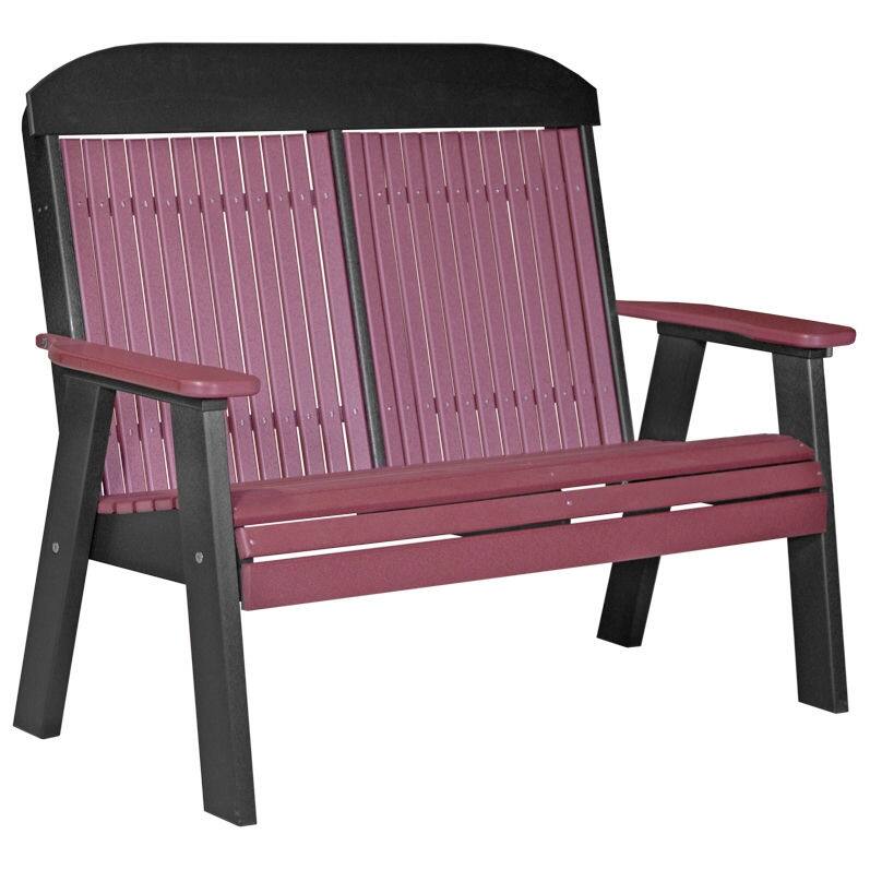 Poly Lumber Classic Bench - 4' - Cherrywood & Black