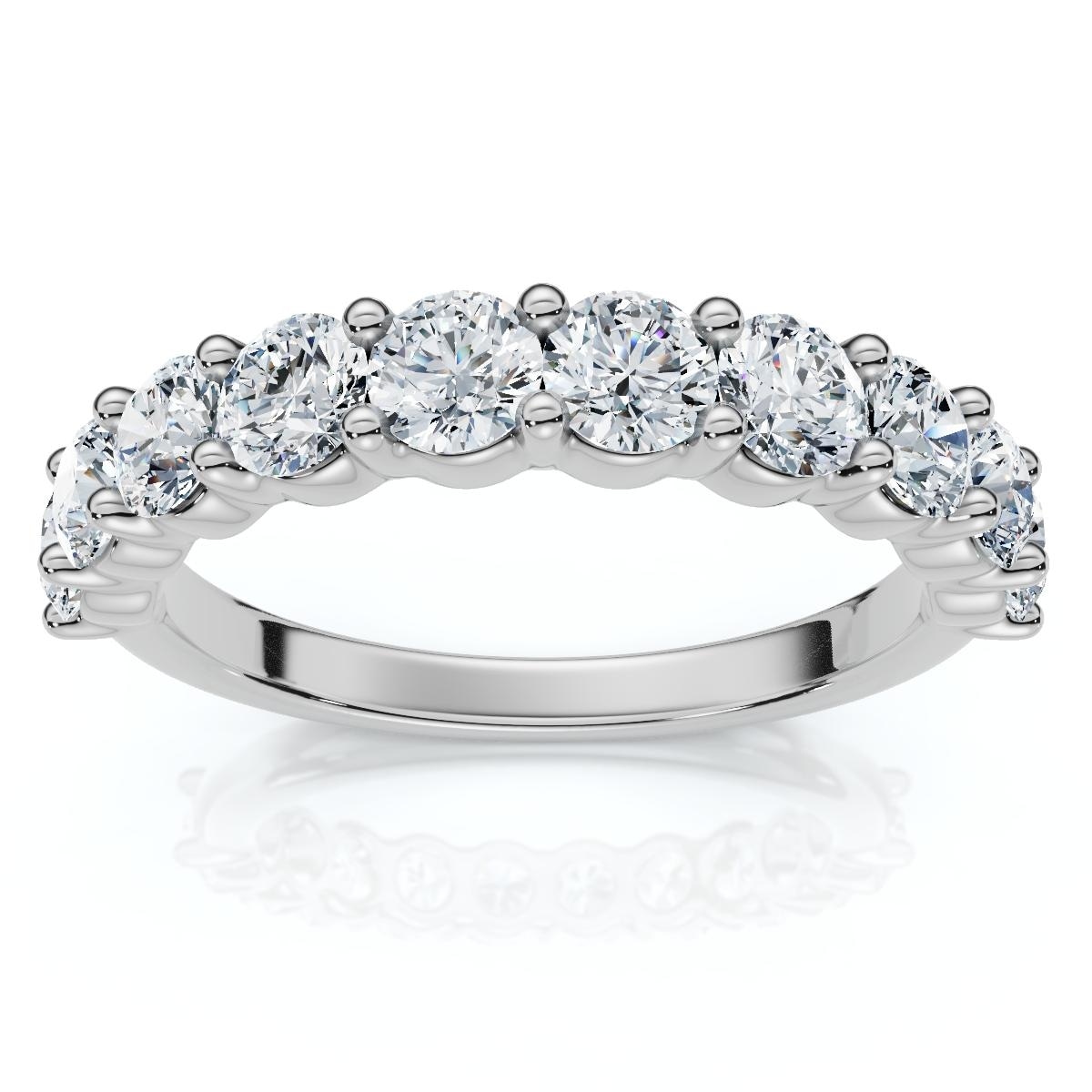 Bliss Diamond 1ct TW Half Eternity Round Diamond Wedding Band Gold or Platinum Lab Grown