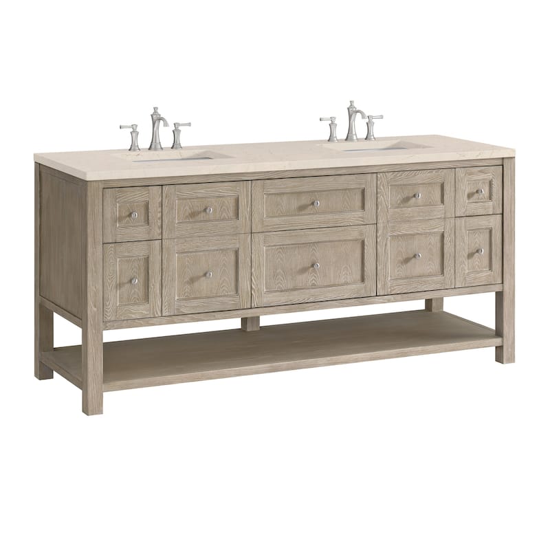 James Martin Vanities 330-V72-3EMR Breckenridge 72" Double Basin Wood