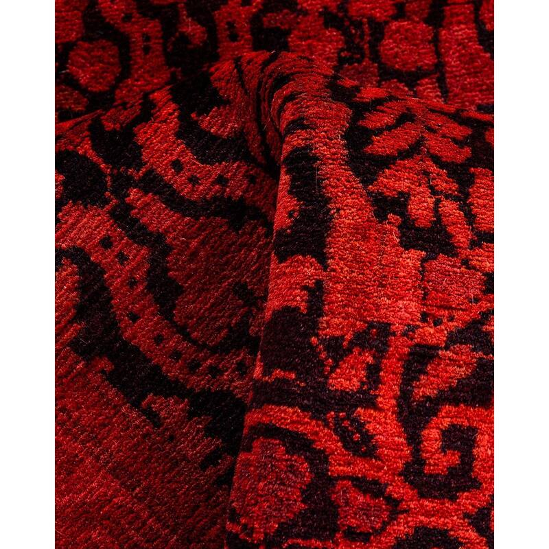 Contemporary Overdyed Wool Hand Knotted Runner - 2' 7" x 7' 8"