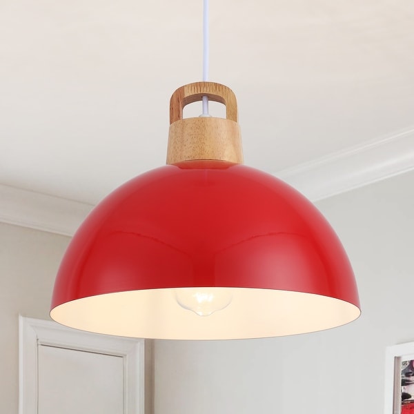1-Light Modern Pendant Light Fixture with Plug-in Switch for