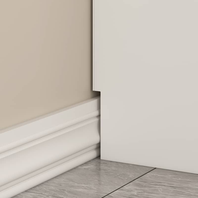 FUFU&GAGA Large Armoire Combo Wardrobes Closet Storage Cabinet White