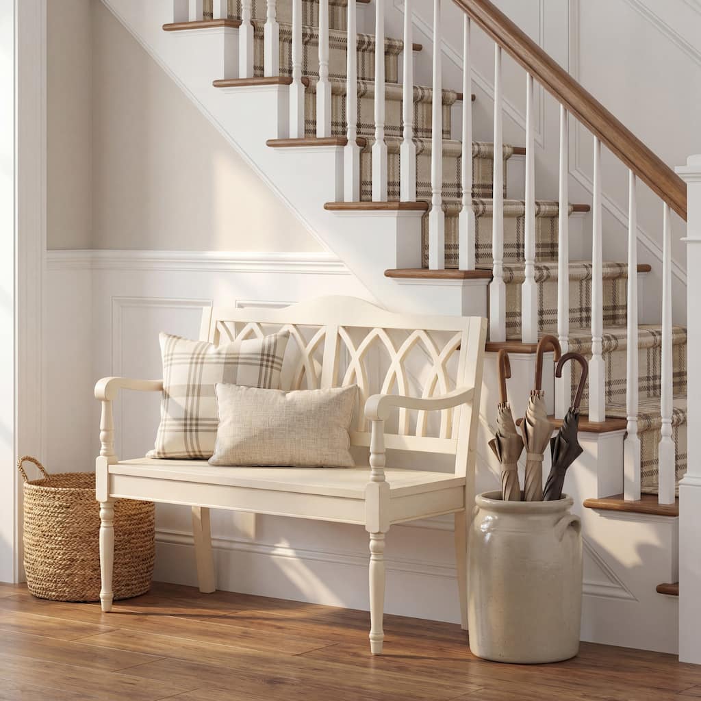 SAFAVIEH Ivah Distressed White Bench - 40" x 19.7" x 36" - 40Wx20Dx36H