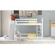 preview thumbnail 4 of 11, Twin over Twin Sturdy Bunk Bed with Convertible Slide and Ladder, White
