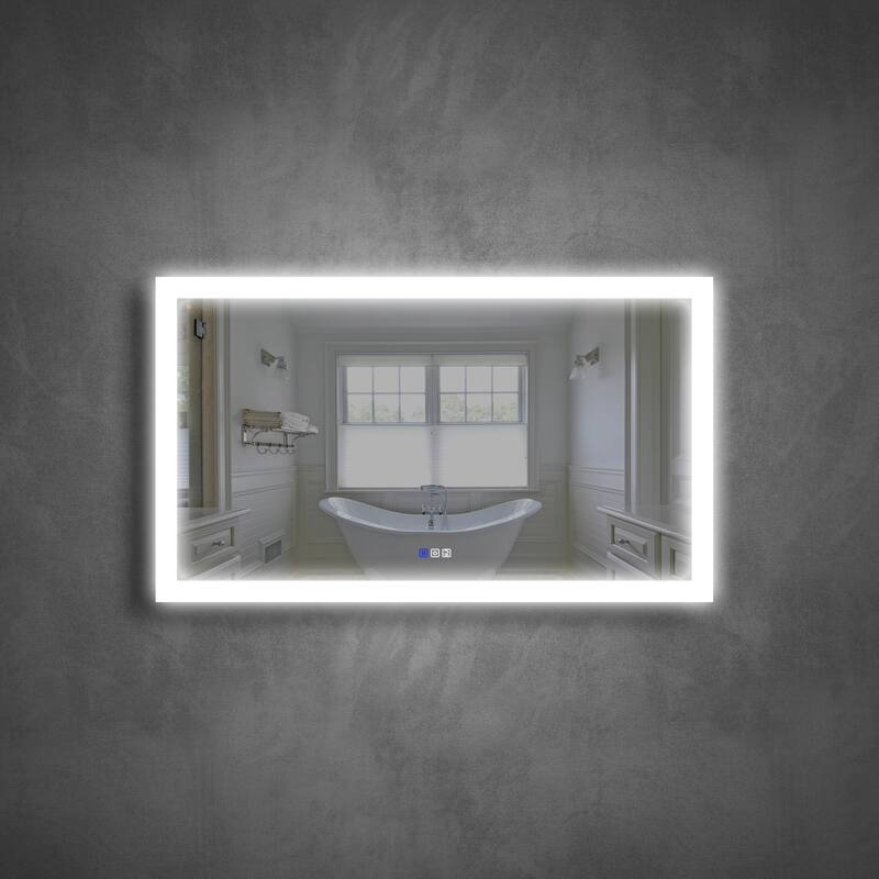 Bathroom Wall Mounted Frameless LED Mirror Super Bright Light With Anti-Fog (Horizontal/Vertical)