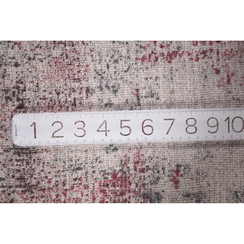 All-Over Modern Abstract Indian Area Rug Handmade Wool Carpet - 7'11"x 9'10"