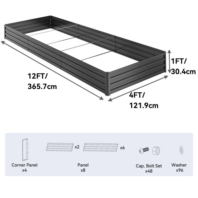 Moasis Outdoor Metal Raised Garden Bed with Gloves