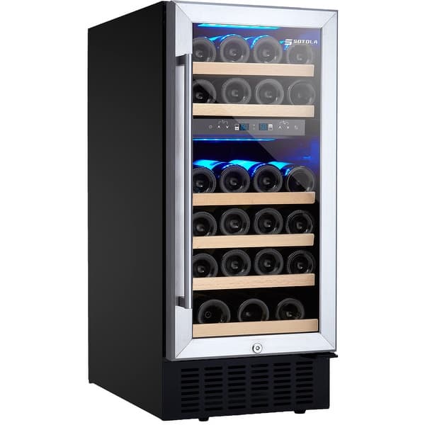 15 Inch Wine Cooler Refrigerators 28 Bottle Fast Cooling Low Noise Wine