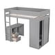 preview thumbnail 26 of 32, Wood Twin Size Loft Bed with Wardrobes and 2-Drawer Desk with Cabinet