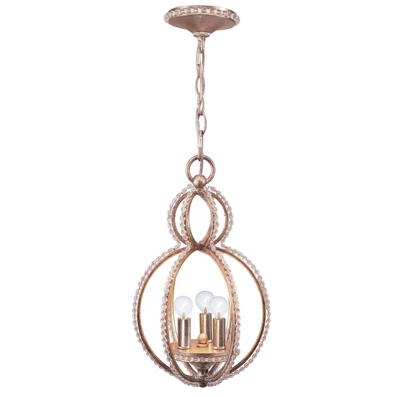 Garland 3 Light Crystal Bead Mini Chandelier - 9.5'' W x 15.5'' H