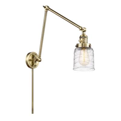 Innovations Lighting Bell - 1 Light 8" Double Extension Swing Arm - 5" Shade - Plug In or Hardwired