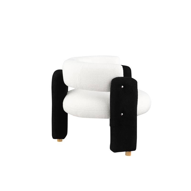 Modern Accent Chair With Solid Wood Frame, For Living Room, Bedroom, Lounge Area, Office