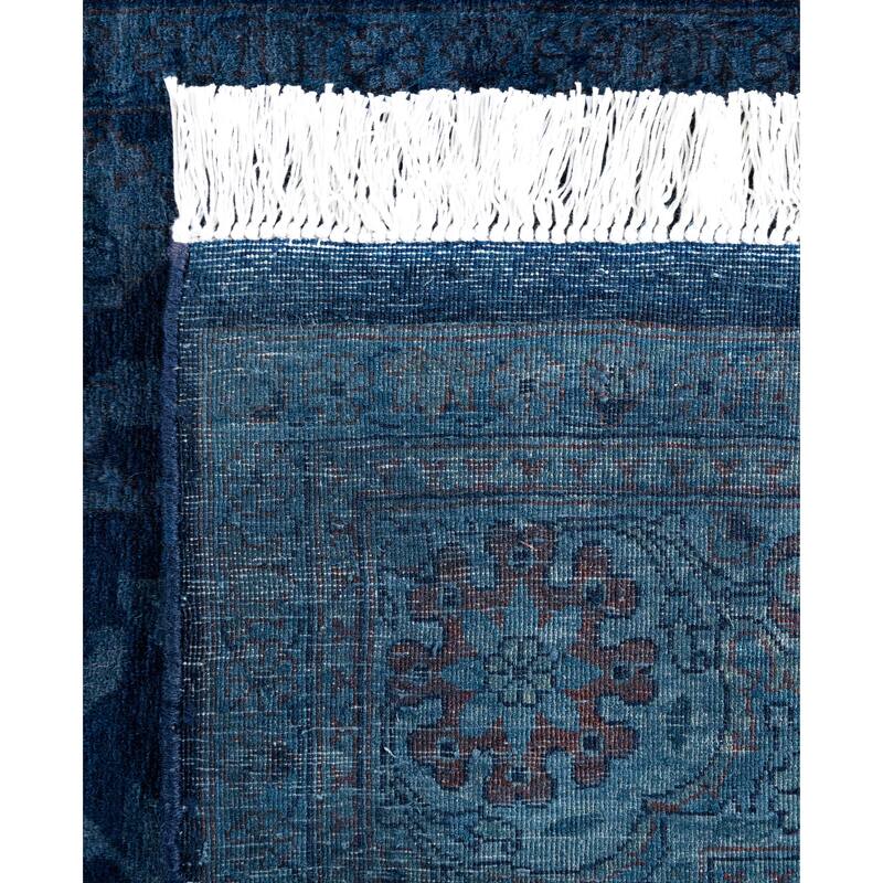 Overdyed One-of-a-Kind Hand-Knotted Area Rug - Blue - 4' 1" x 6' 2"