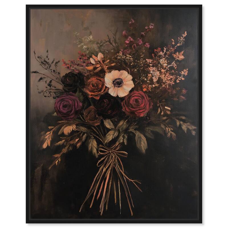 Smoldering Bouquet II Canvas by Art Remedy - 36" x 45" - Black