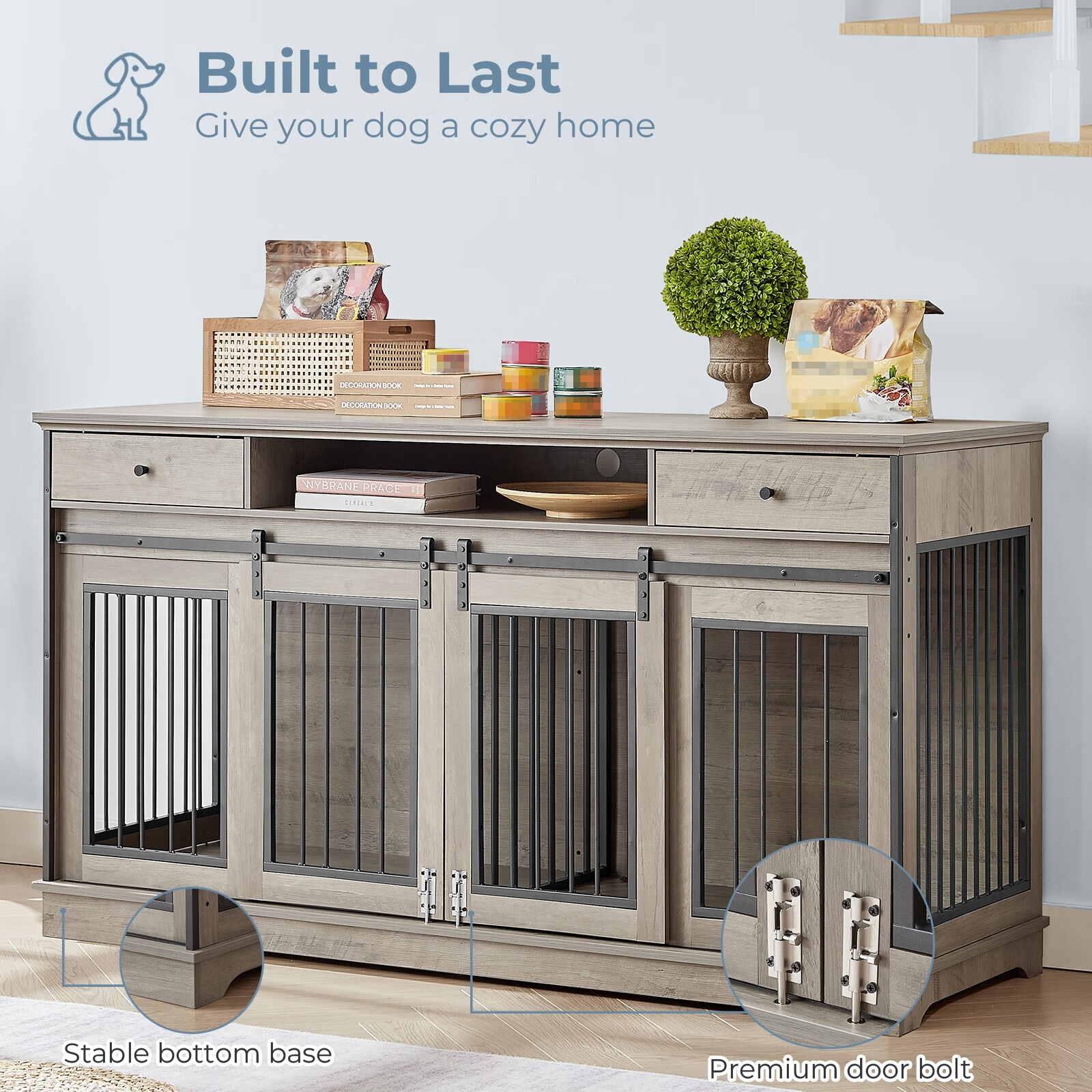 Tv stand dog hotsell cage
