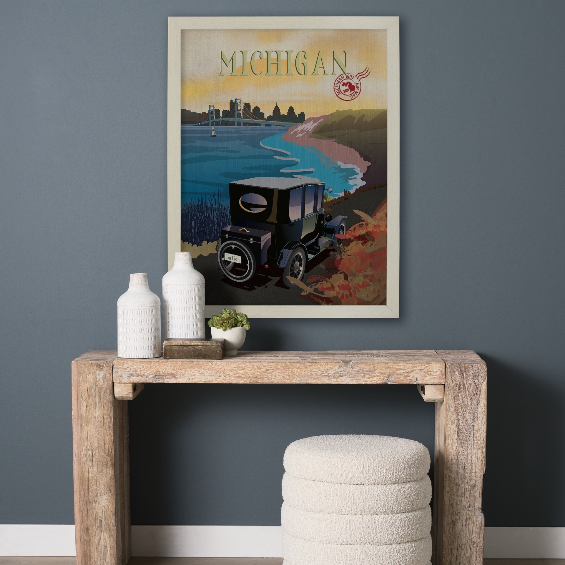 Michigan Go USA by Mercana Studio a Framed Art Print Matted under Glass
