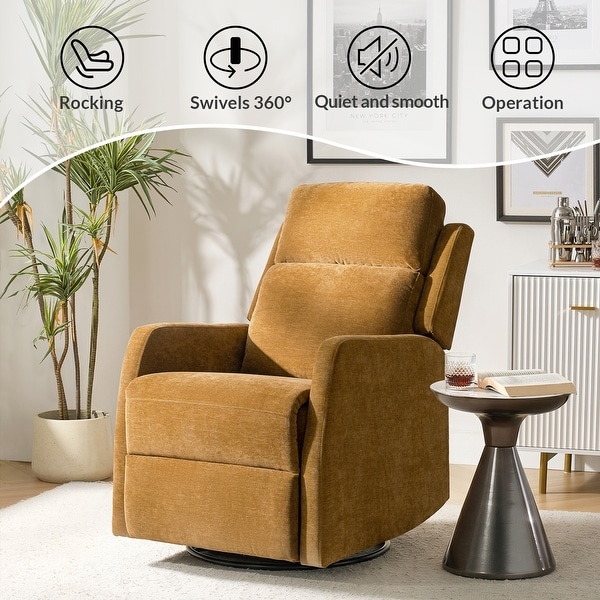 HULALA HOME Julian Modern Swivel Rocker Manual Recliner with