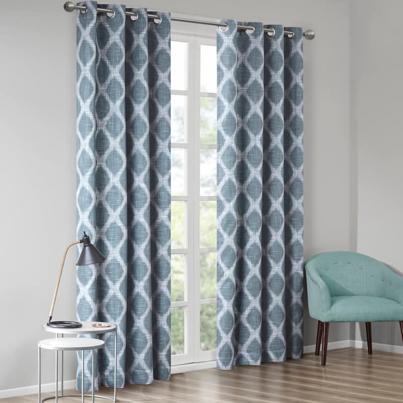 SunSmart Kagen Printed Ikat Blackout Curtain Panel