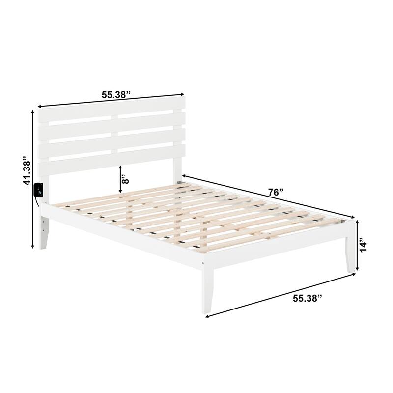 Oxford Platform Bed with USB Charger