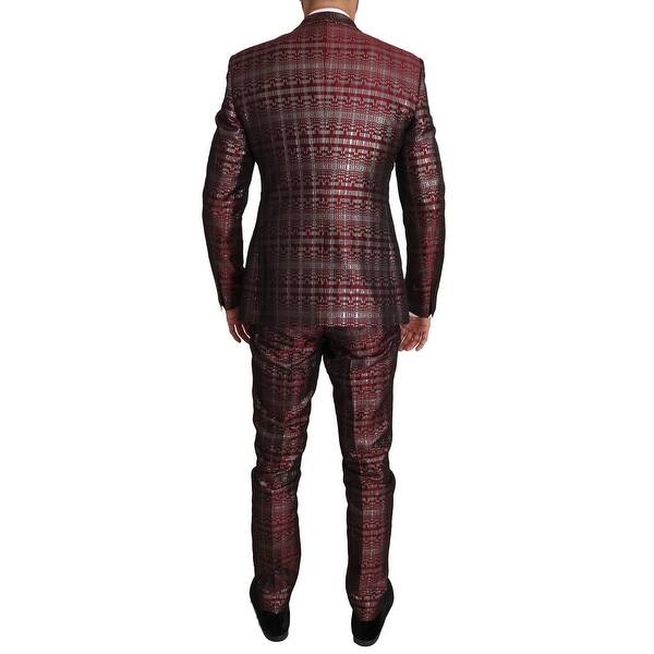 Shop Dolce Gabbana Bordeaux Gold Shiny 2 Piece Slim Men S Suit