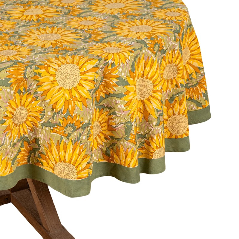Couleur Nature Sunflower 70-inch Round Tablecloth