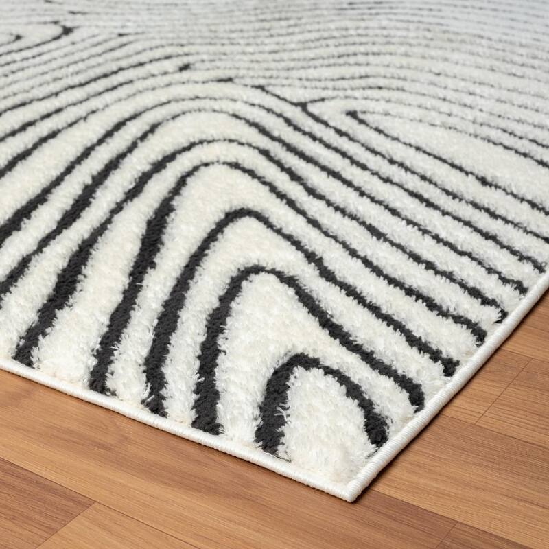 Luxe Weavers Modern Swirl Area Rug Geometric Carpet for Living Room