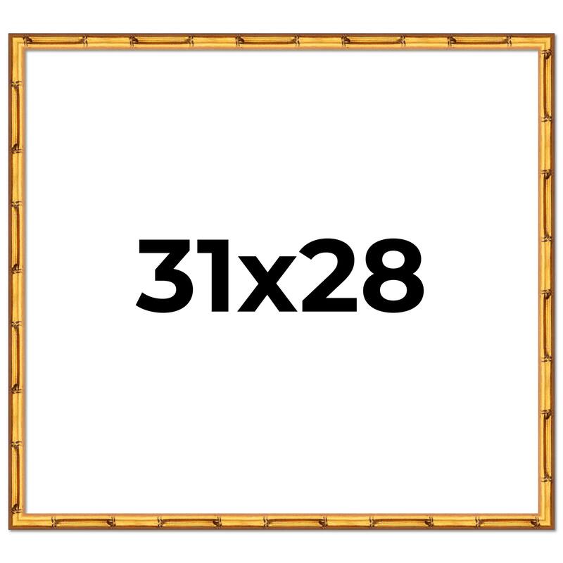 31x28 Frame Gold Bamboo Solid Wood Picture Frame | 1 Inch Moulding